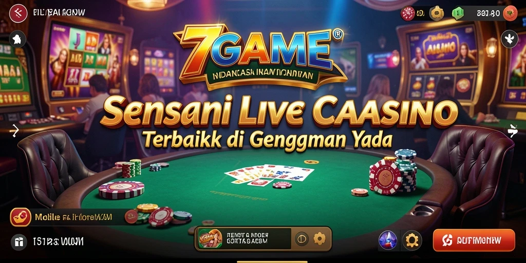 Tampilan menarik dari gameplay Live Casino 7GAME yang seru.