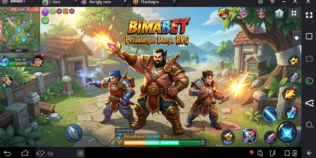 Tampilan aksi dalam permainan RPG BIMABET yang penuh warna.