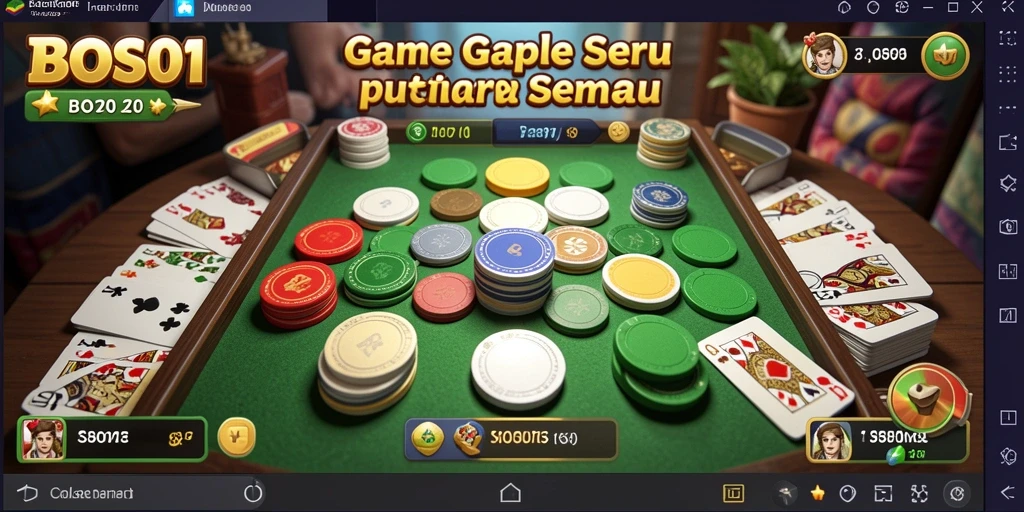 Tangkapan layar gameplay Gaple di BOS01 yang mendebarkan.