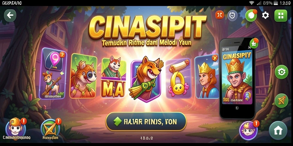 Tampilan gameplay seru dengan fitur musik interaktif di CINASIPIT.