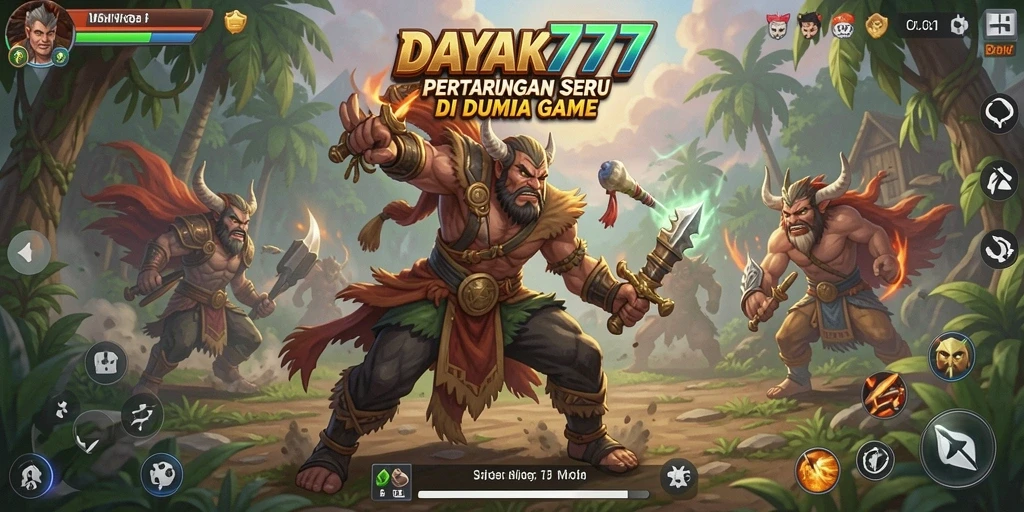Gameplay bertarung yang memukau dan seru di DAYAK777.