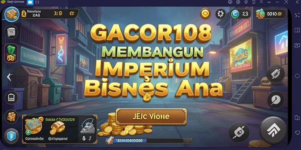 Tampilan gameplay GACOR108 dengan bisnis yang sedang dibangun.