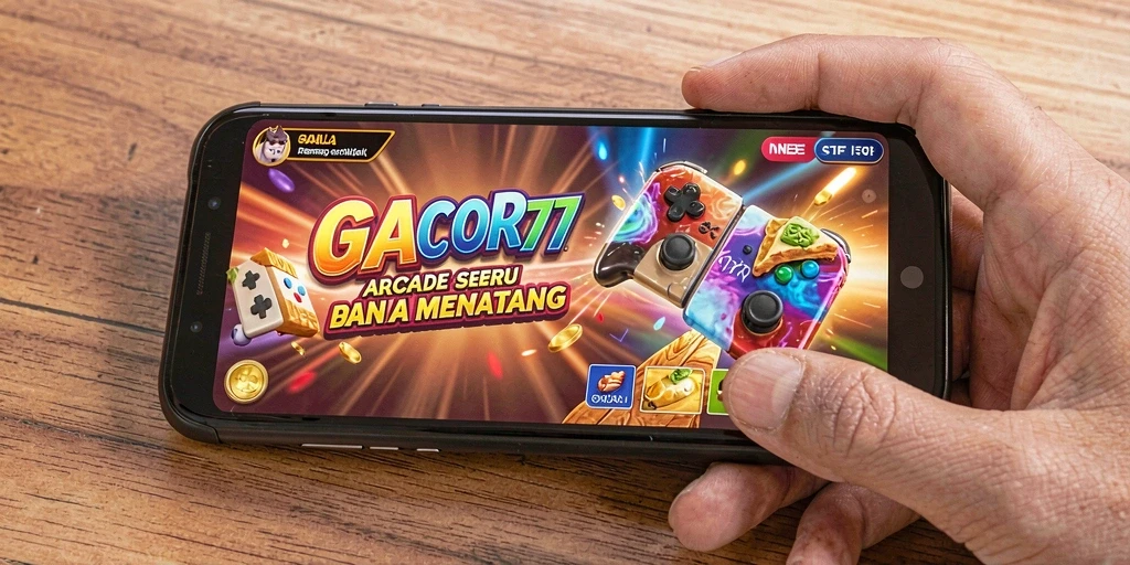 Tangkapan layar GACOR77 menampilkan gameplay arcade yang penuh aksi.