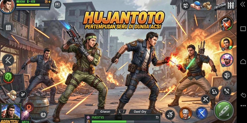 Gameplay HUJANTOTO yang mendebarkan dengan aksi yang intens.