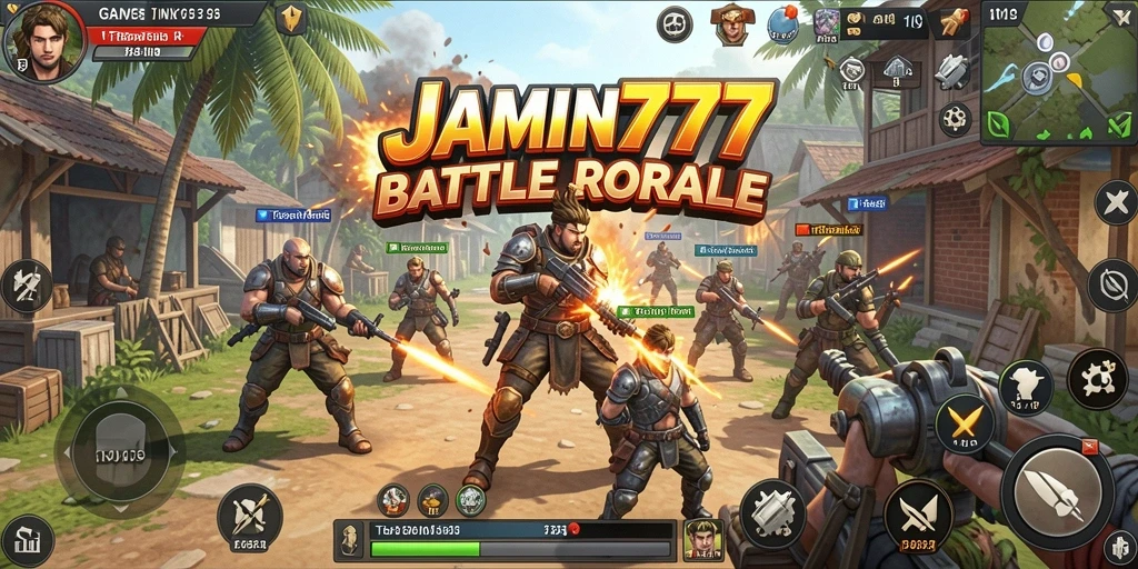 Screenshot gameplay menampilkan intensitas pertempuran di JAMIN777.