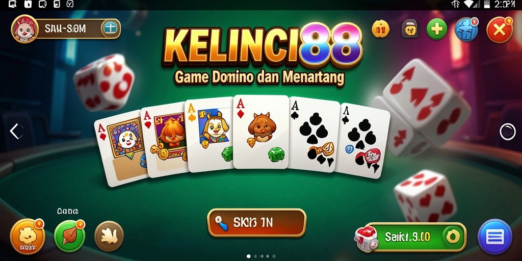 Tampilan menarik gameplay KELINCI88 saat bermain Domino.