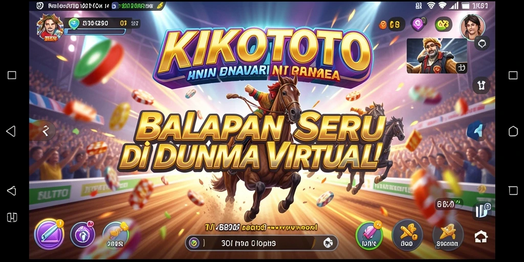 Tampilan gameplay balapan seru KIKOTOTO dengan mobil dan trek menarik.