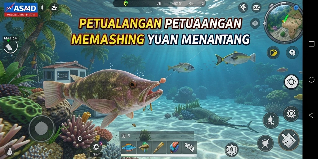 Tampilan gameplay seru dalam <strong>NASA4D</strong> saat memancing.