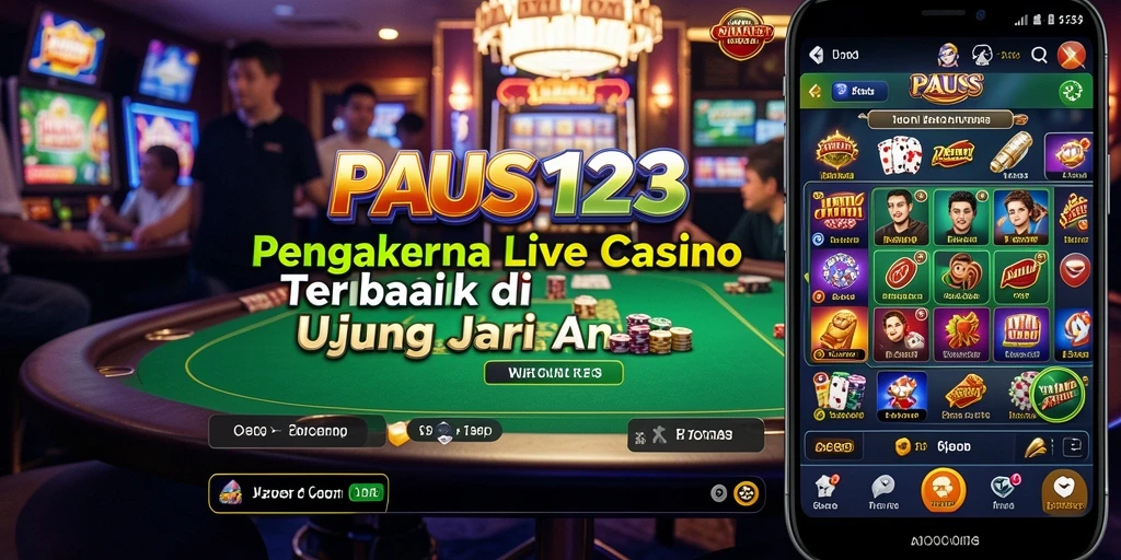 Screenshot PAUS123 menunjukkan dealer langsung yang berinteraksi dengan pemain.