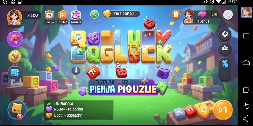 Tampilan gameplay QGLUCK dengan tantangan Puzzle yang menegangkan.