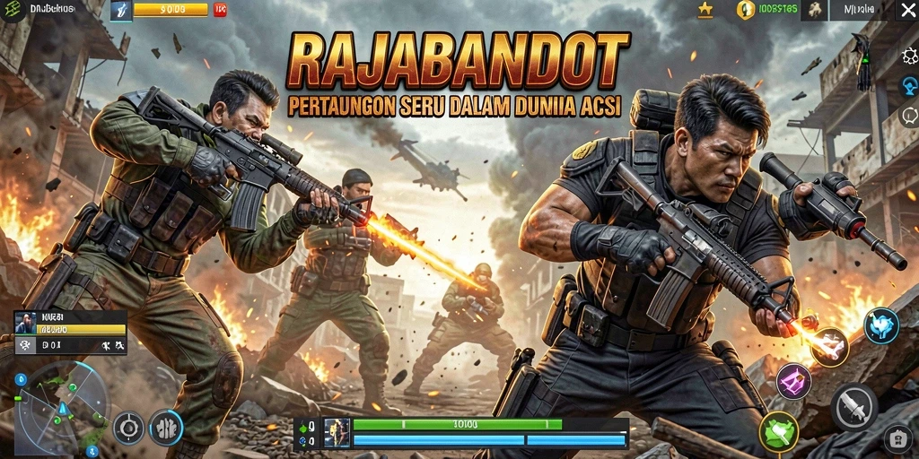 Screenshot gameplay RAJABANDOT yang menunjukkan pertarungan seru.