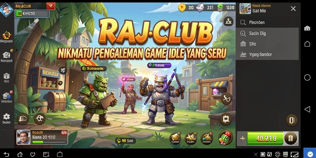 Tampilan menarik gameplay RAJACLUB dengan karakter dan strategi Idle.