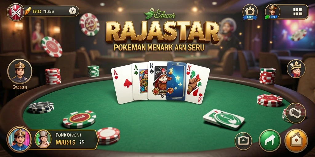 Screenshot utama RAJASTAR menampilkan gameplay poker yang menarik.