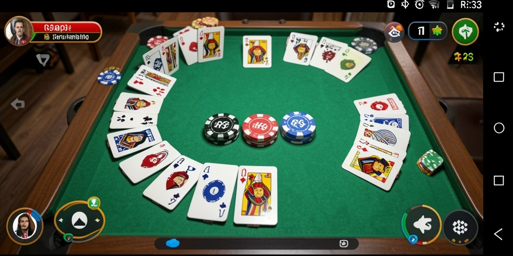 Screenshot gameplay RR33 menampilkan intensitas bermain Gaple.