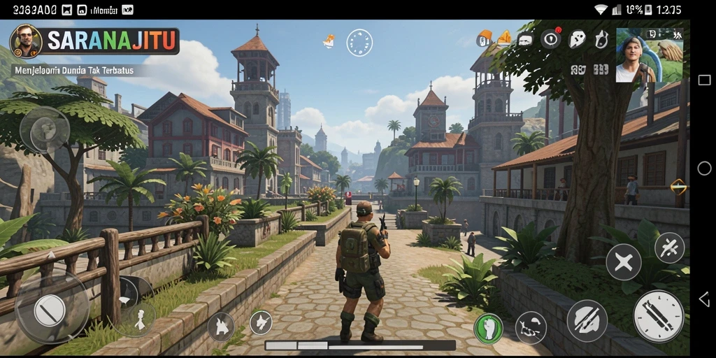 Tangkapan layar SARANAJITU menampilkan eksplorasi dunia Open World yang luas.