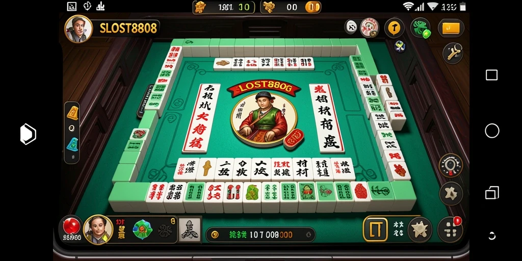 Tampilan gameplay SLOST8808 yang menarik dengan desain Mahjong yang indah.
