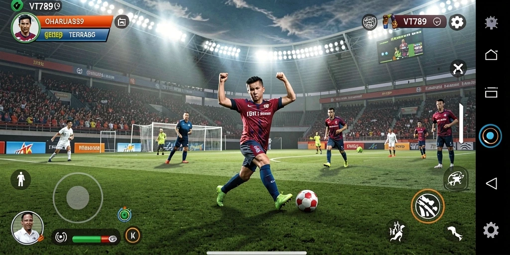 Tampilan aksi seru dari gameplay olahraga VT789 yang mendebarkan.