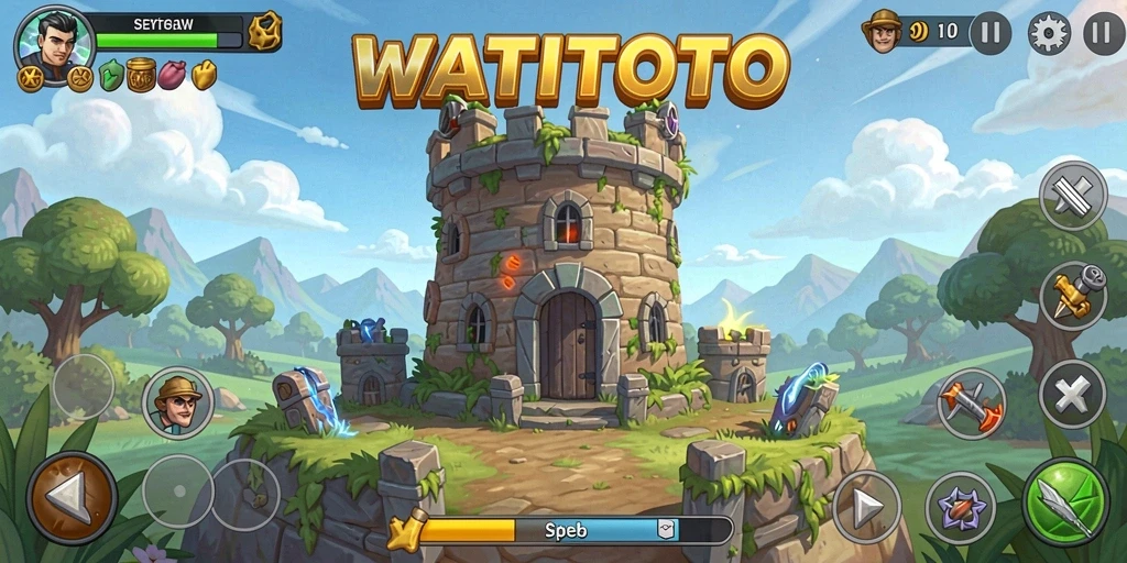 Gameplay seru dan strategi menara di WATITOTO.