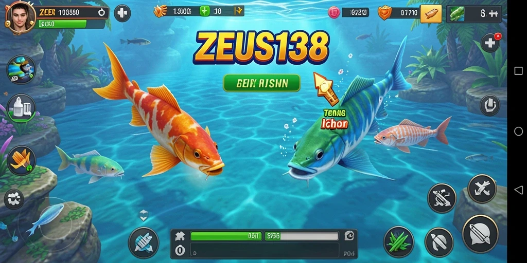 Tampilan gameplay seru dalam ZEUS138 saat menangkap ikan